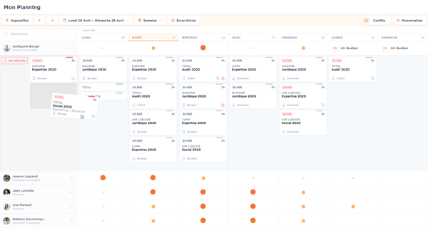 Mon planning dans Beeye