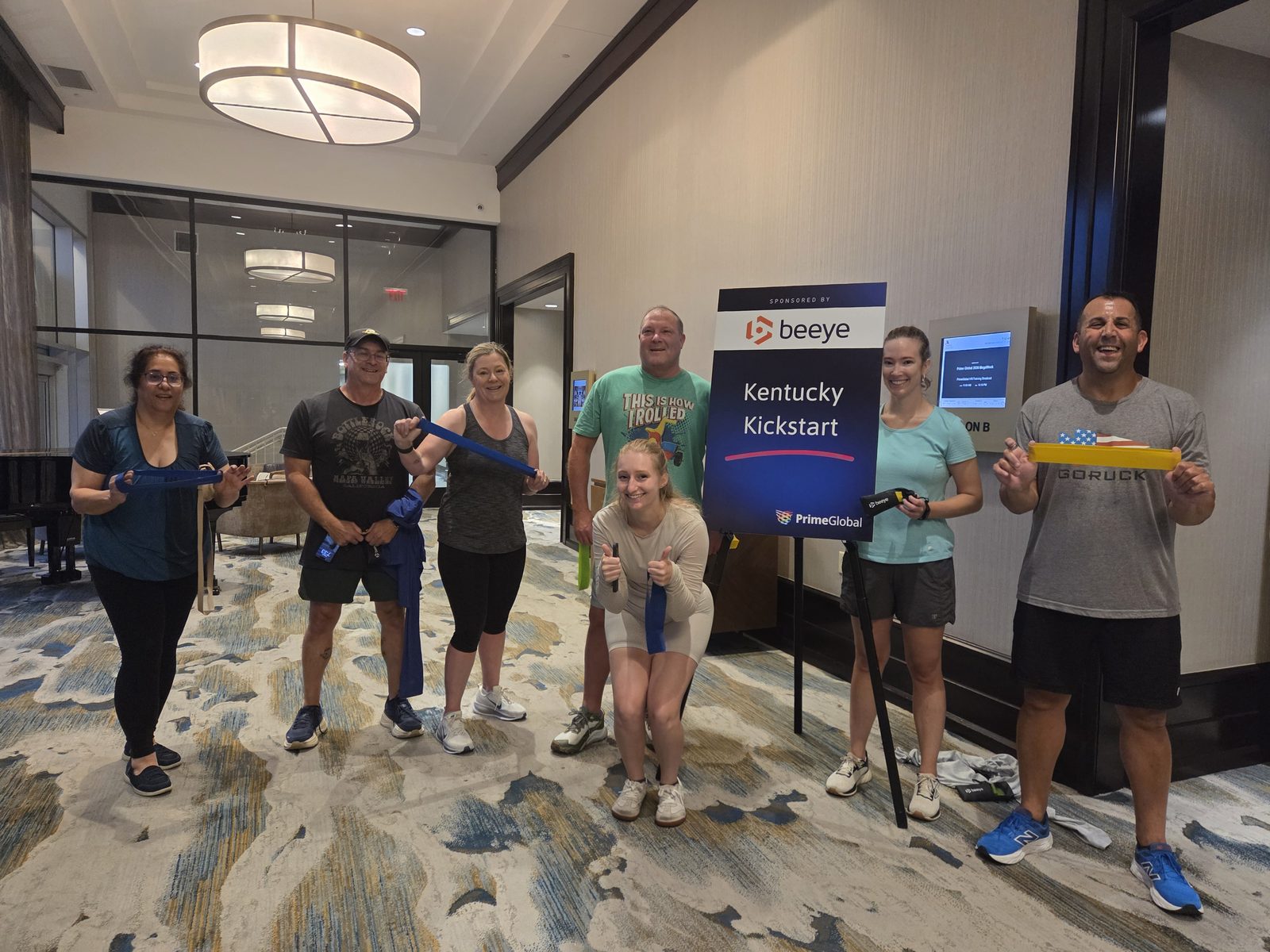 Beeye and PrimeGlobal member firms at the Kentucky Kickstart workout during MegaWeek 2026